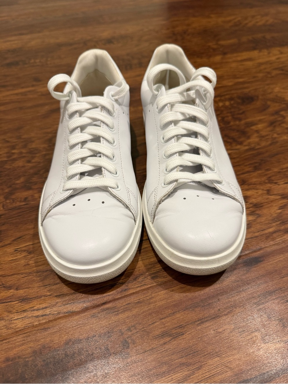 Tory Burch Howell Leather Sneakers – Titanium White | Size 7.5